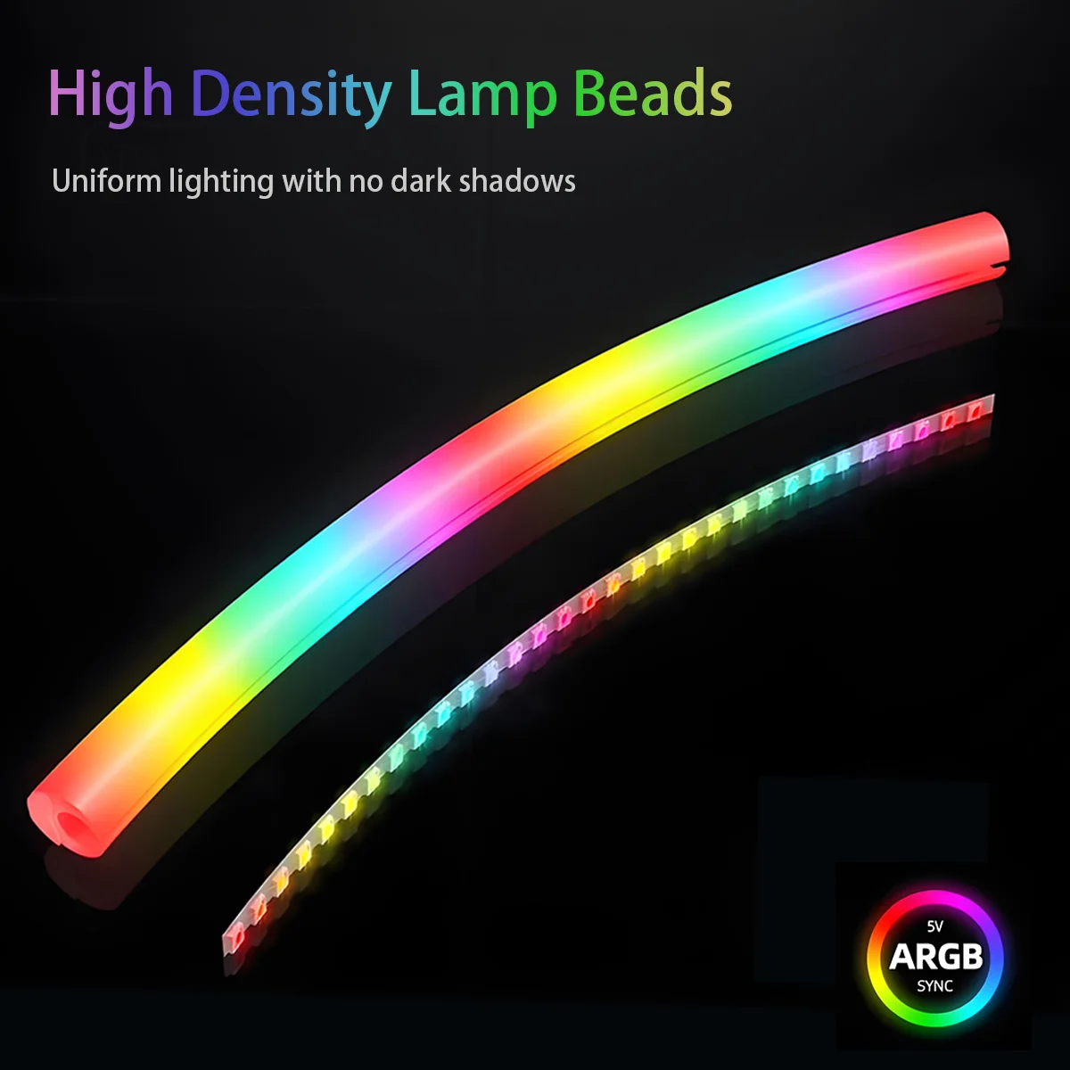 TUMMASTER ARGB funda de refrigeración por agua 5V3 pines tubo emisor de luz de refrigeración por agua de silicona suave para decoración de carcasa de PC funda de juegos