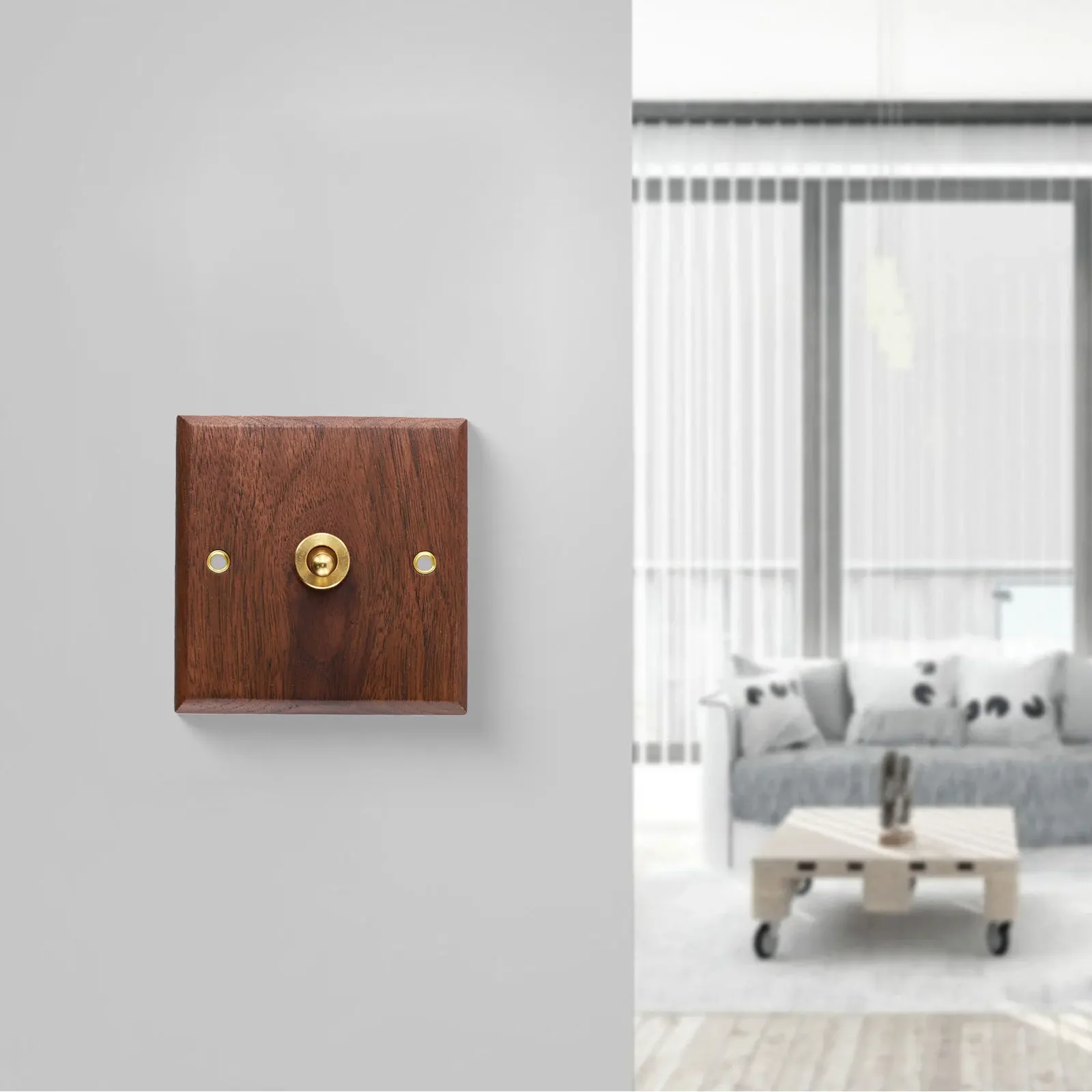 

86x86mm Walnut Wood Plate Handmade Walnut Wood Switch Circuit Breaker Premium Black Walnut Wood Safe Operation