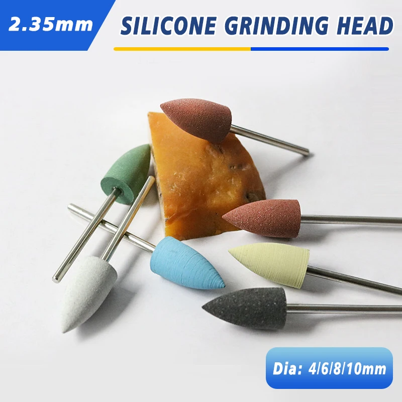 

5/10pcs/set 2.35mm Rubber Silicon Nail Drill Milling Cutter for Manicure Bit Flexible Polisher Machine Electric Nail File Tools