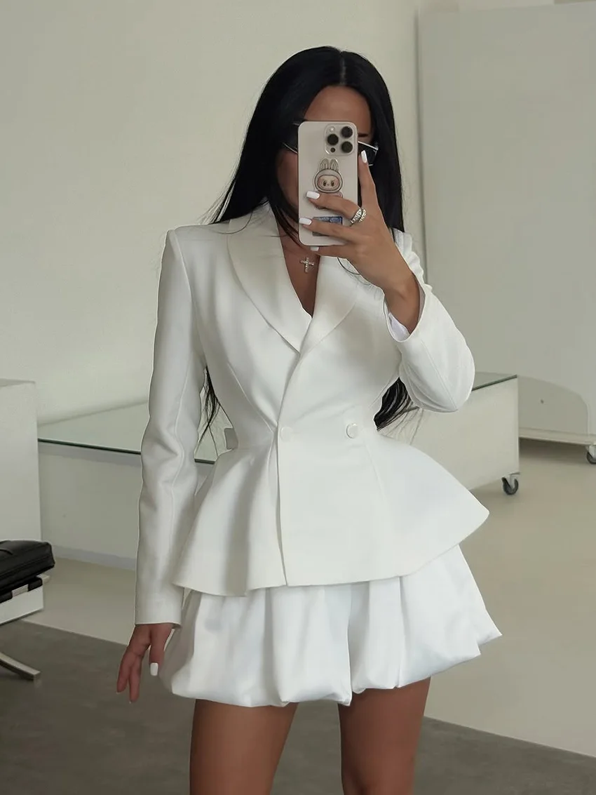 

Marthaqiqi Fashion Women Nightwear Set Long Sleeve Pajamas Sexy Turn-Down Collar Sleepwear Skirts Winter Ladies Nightgowns Suits