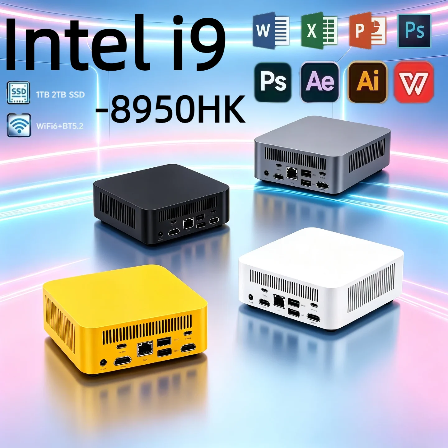 2026 Mini PC 16GB RAM 1/2TB SSD Intel Core I9-8950HK   Small Pocket Computer WIFI6 BT5.2 4K Desktop PC Gaming Computer