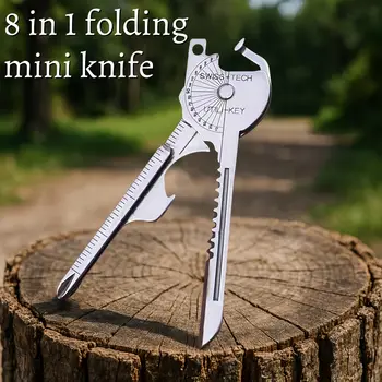 8合1多功能工具鑰匙扣,適用於露營與野外生存 | 折疊螺絲起子、開瓶器 | 帶鑰匙的便攜式戶外實用鉗子 10 最佳銷售 生存多功能工具 - №8