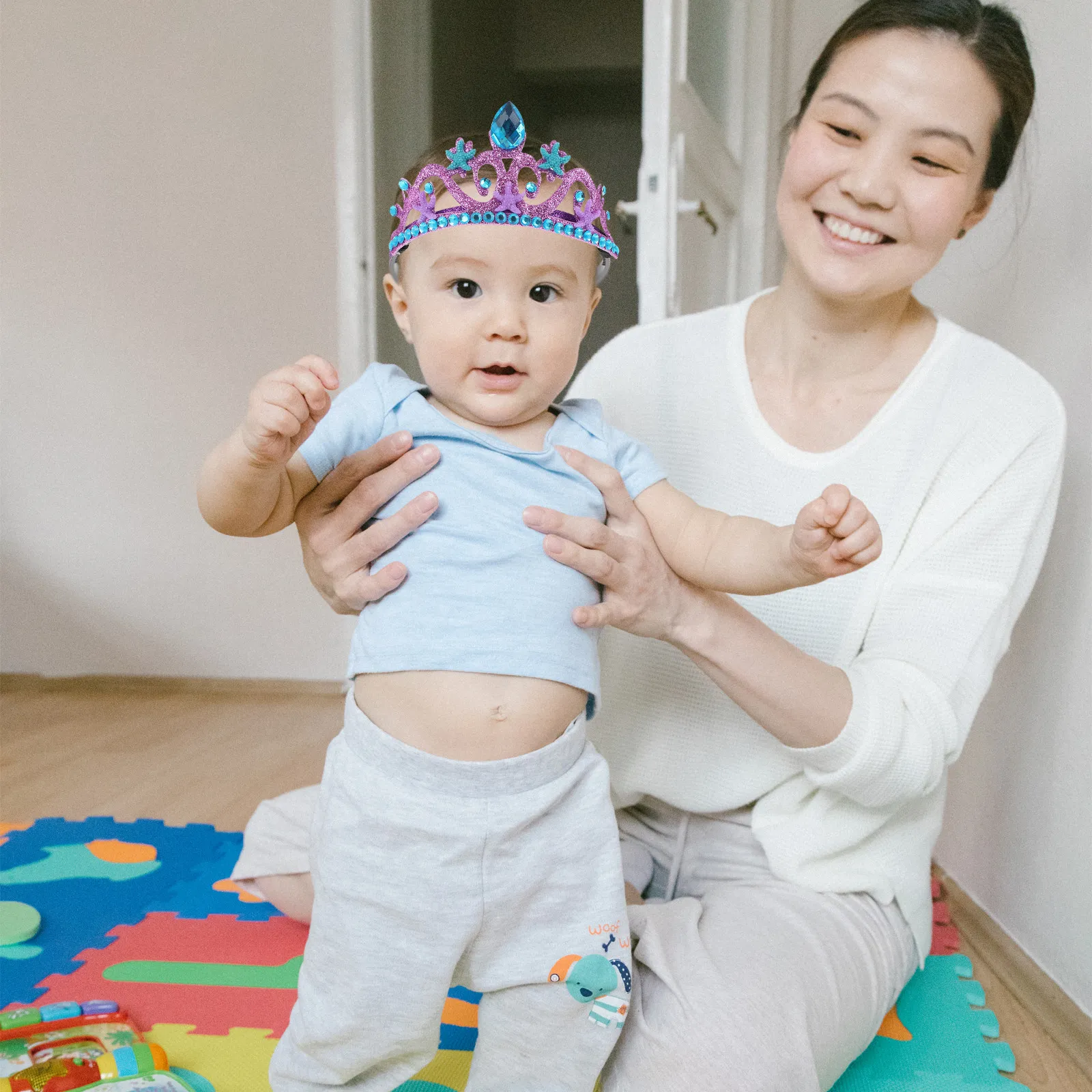 

2 шт. уникальных головных уборов в стиле короны для девочек, на тему океана, для дня рождения, с лентой для волос в виде морской звезды, для фестивалей, сценических выступлений, на каждый день