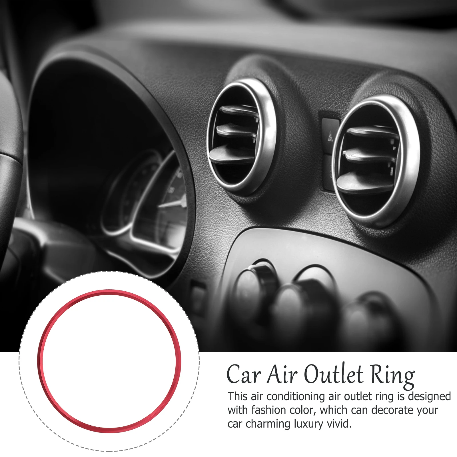 

5pcs Car Conditioning Outlet Ring Decorative Durable Vent Cover Fashion Color Long Service Car Air Vent Ring Life