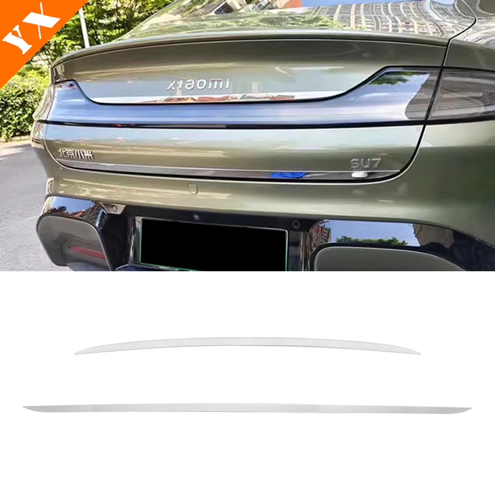 

For xiaomi SU7 Pro MAX Accessories 2024 Stainless Exterior Trim Car Tail Bumper Trim Rear Door Trim Decoration Protection Cover