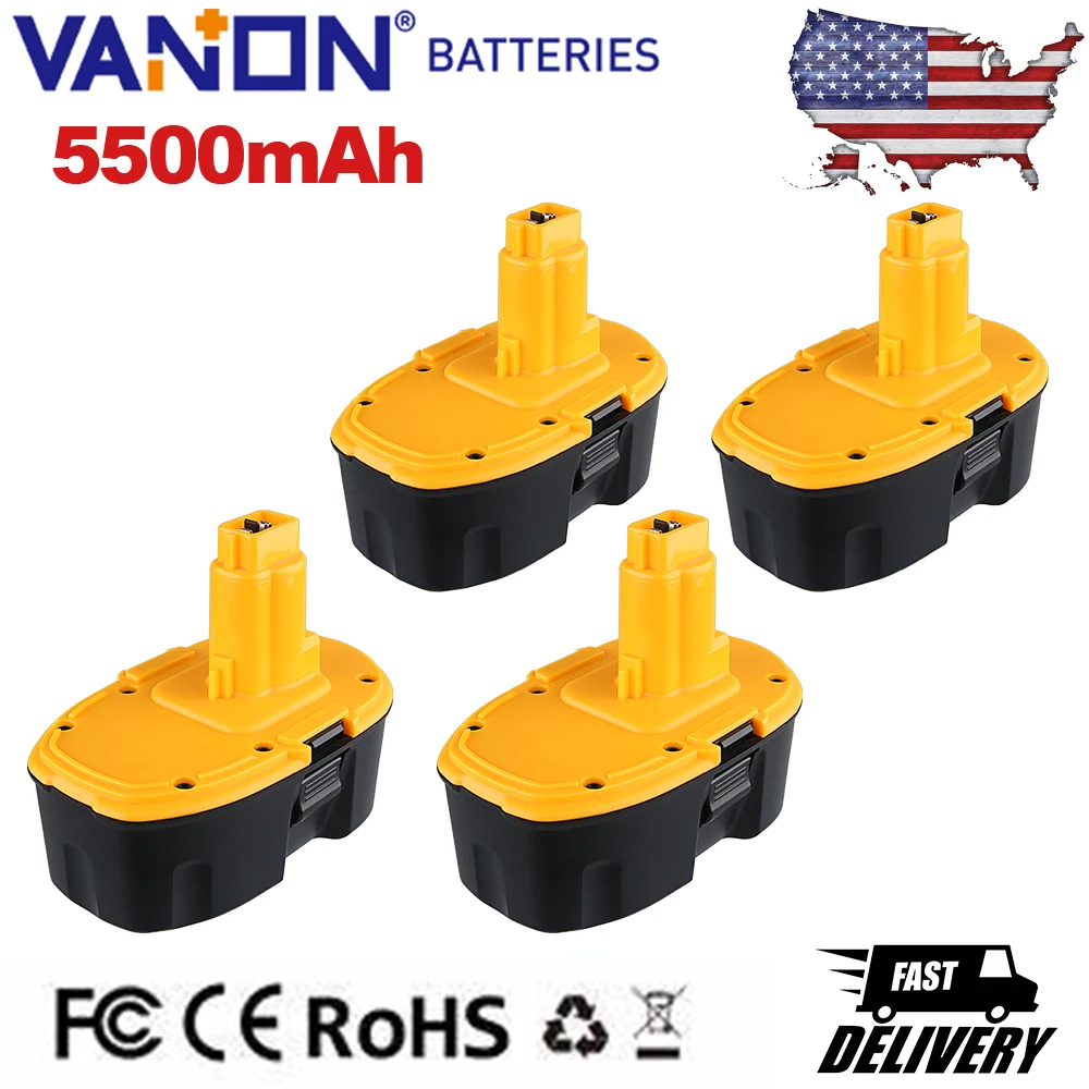 

VANON 1/2/4Pcs 5.5Ah 18V Ni-mh Battery Replace for Dewei 18 Volt XPR Battery DC9098 DC9096 DC9099 DW9095 Power Tool Battery pin