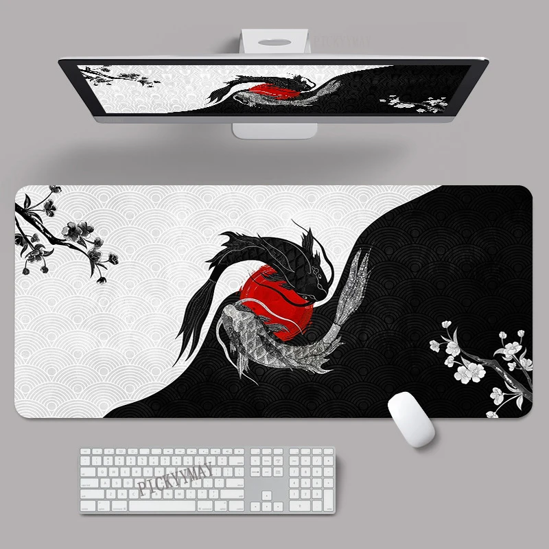 Fish Taichi  Large Mouse Pad 100x50cm Big Computer Mousepads Gaming Mousepad Big Keyboard Mat Gamer Mouse Pads Desk Mats