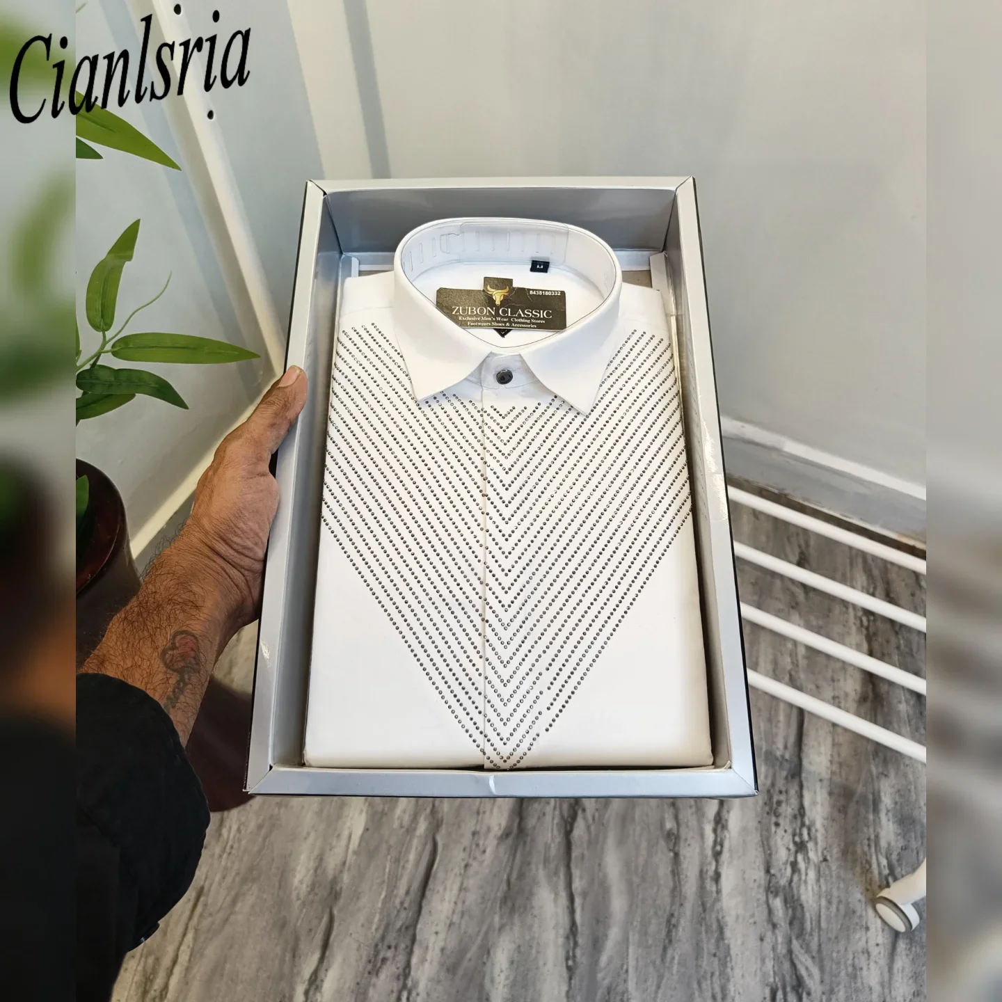럭셔리 남성 정장 긴팔 셔츠 가슴 V자형 기하학적 핫픽 - Men Formal Party Wear Shirt 리뷰 및 가격