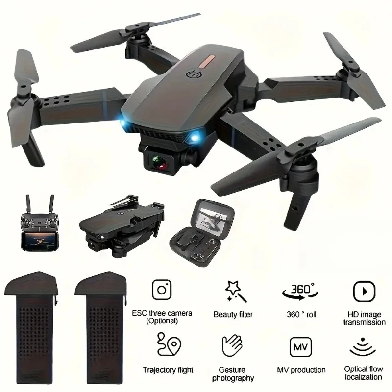 2026 New Foldable Flying Drone Dual Camera 8K RC Screen One Key Return Extra Batteries Easy Operate Beginner Holiday Gift