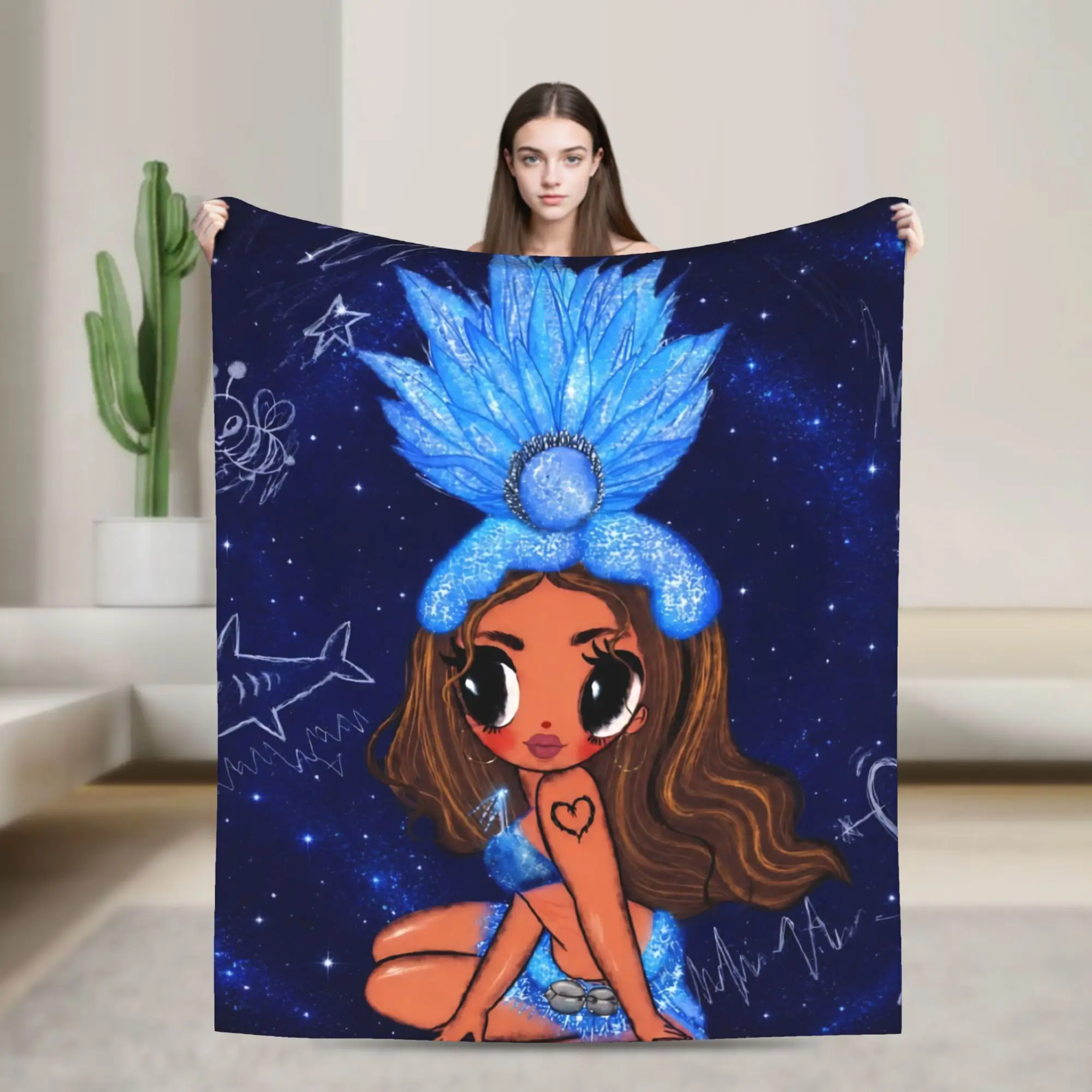 Karol G No Me Arrepiento de Sentir Tanto Knitted Blanket Fleece  Lightweight Thin Throw Blanket for Outdoor Travel Bed Rug