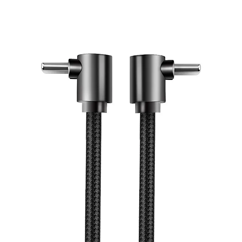90 Degrees Braid 0.25m/0.5m/1m/2m Quick Charger Elbow Type C to Type C Cord PD Cord For iPhone Samsung Xiaomi Charging Cord Wire