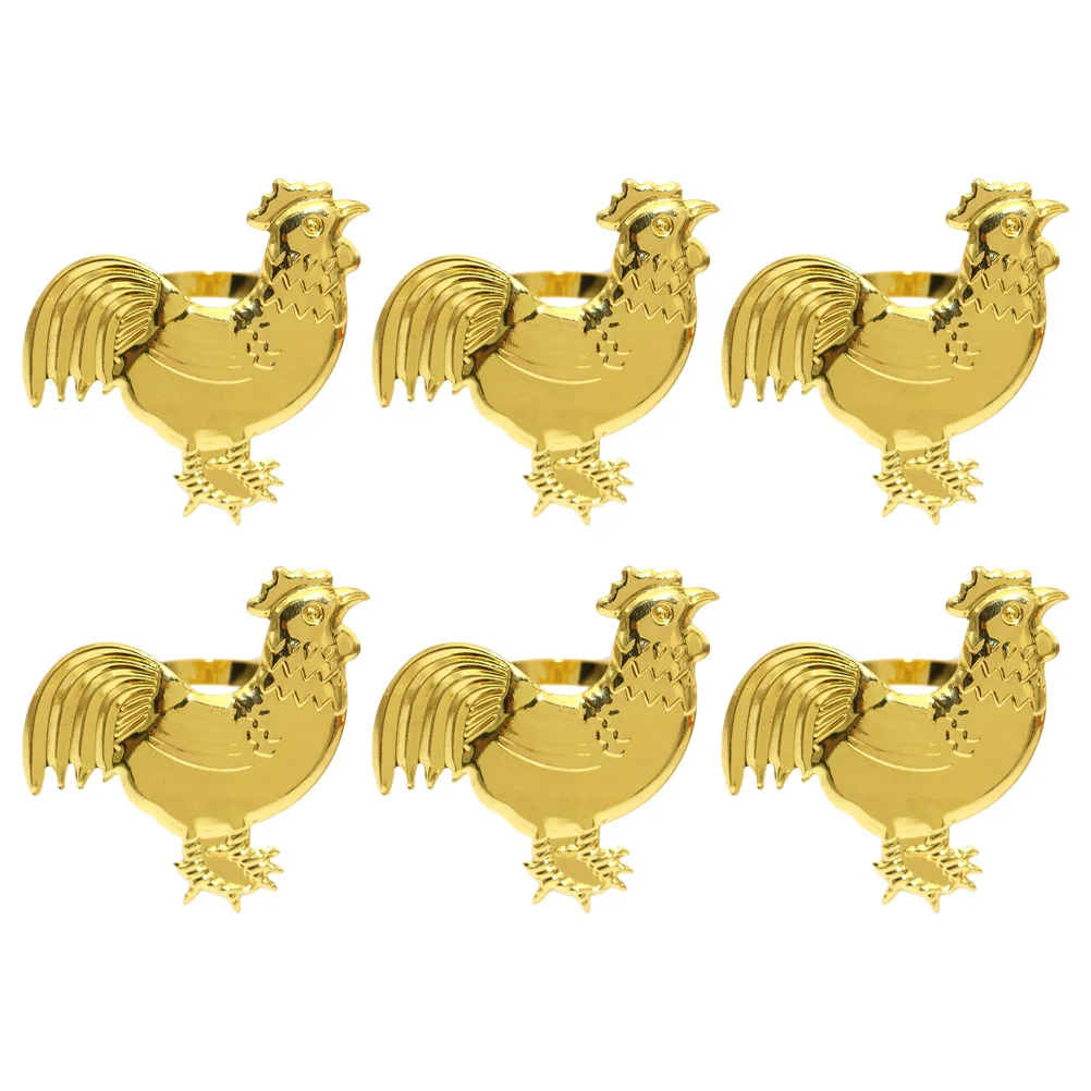 

6 Pcs Napkin Ring Hotel Buckle Wear-resistant Serviette Restaurant Rings Decorate Alloy Delicate Supply Banquet Napkins