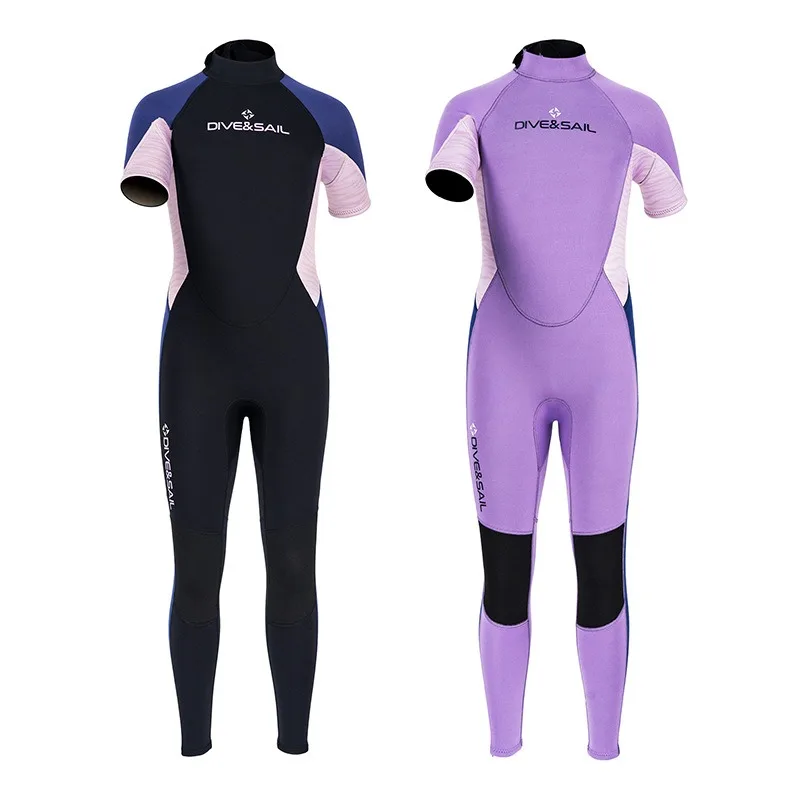 children's-25mm-wetsuit-short-sleeve-one-piece-warm-winter-swimsuit-youth-snorkeling-surf-trousers