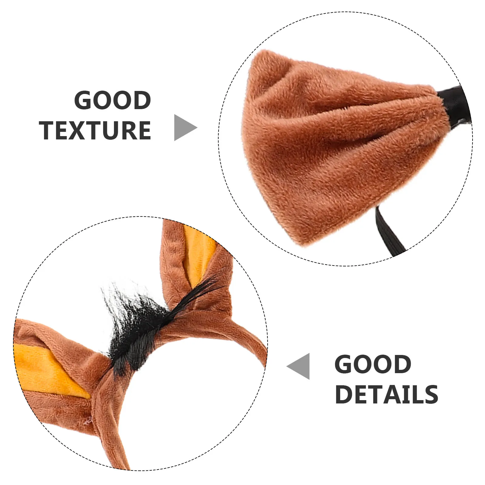 3Pcs Donkey Costume Accessory Set Ears Headband Tail Bowtie Animal Roleplay Halloween Cosplay Supplies Halloween Donkey Costume