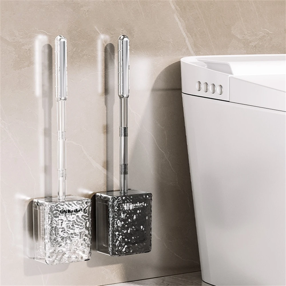 Suction Cup Glacier Pattern Toilet Brush Household No Dead Angle Brush Wall Mounted Long Handle Cleaning Tools Toilets Accessory