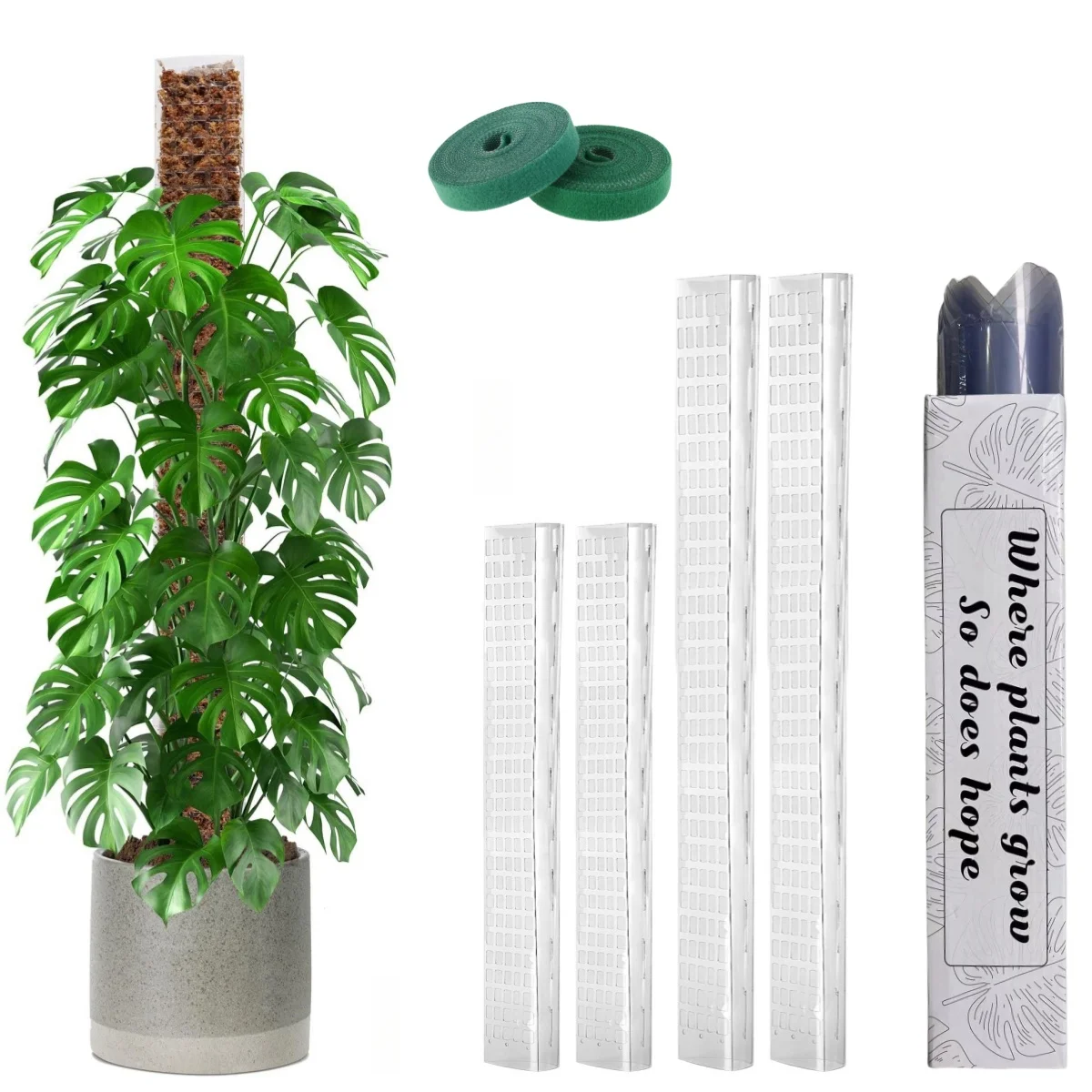 24in/36in/48 inch Plastic Moss Pole for Plants Monstera,Plant Poles for Climbing Plants Indoor Plant Support Garden Growth Stake