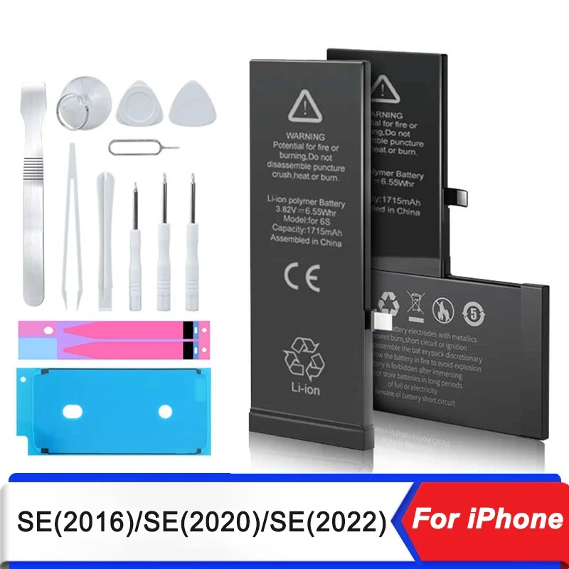 2024 DIXSG-High-Quality Battery for  iPhone SE 2016 SE 2020 SE 2022 Mobile Phone with Free Tools Sticker