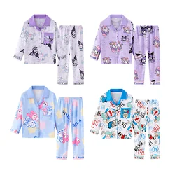 2024 Autumn Children Pajama Sets Cute Girl Cartoon Sleepwear Boys Long Sleeved Pants Pijamas Korean Home Clothes Kids Loungewear