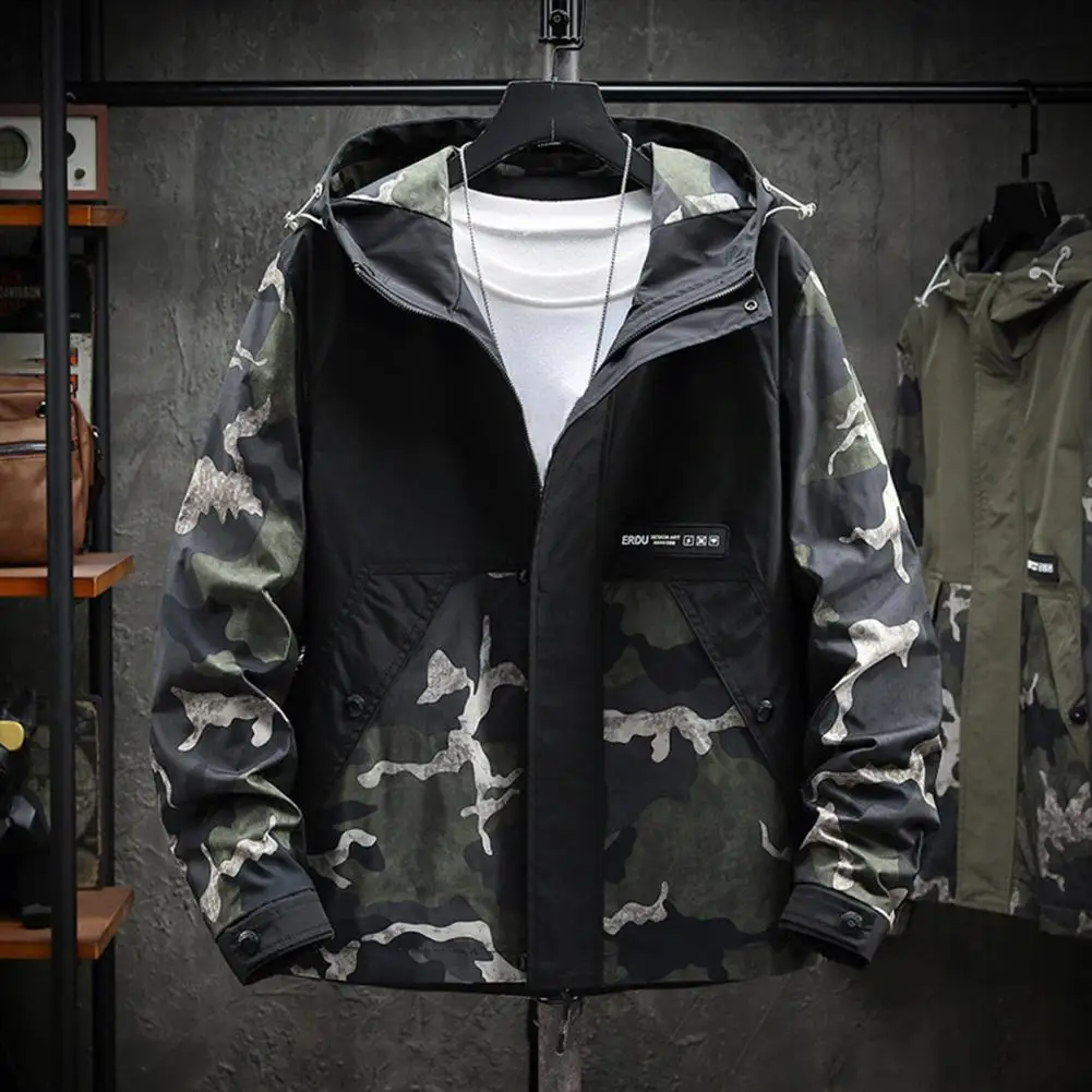 Men Camouflage Hoodie Jacket Harajuku Jacket Autumn Winter Windbreaker Men Fashion Clothing Military Army Coat Men Outwear Coats