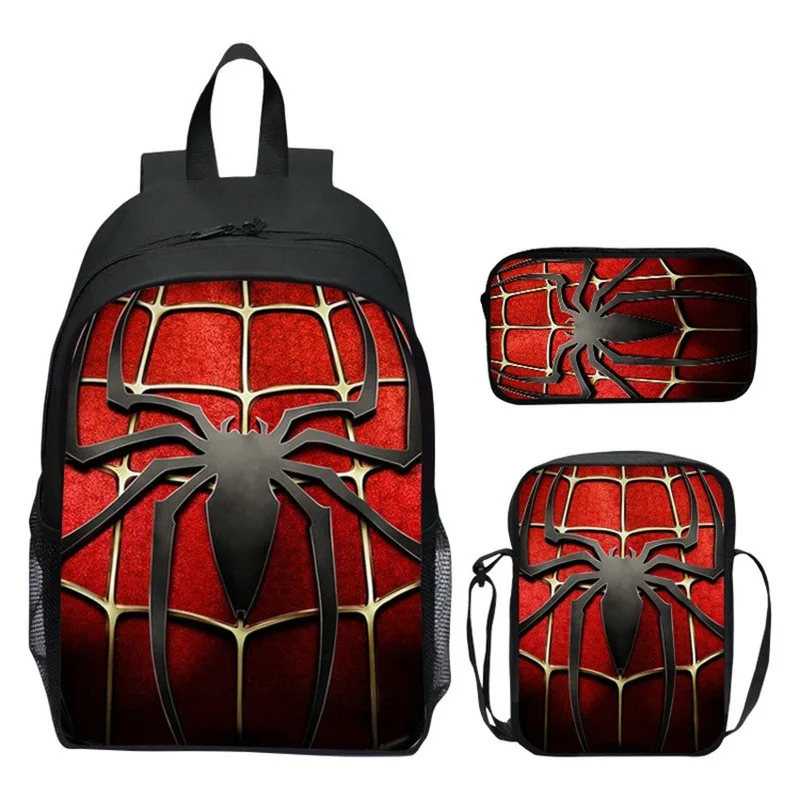 

3pcs Spiderman School Backpack For Boys Spider Man Backpack Lunch Pack Pen Bag Anime Bag School Bag Shoulder Bags Pencil Case