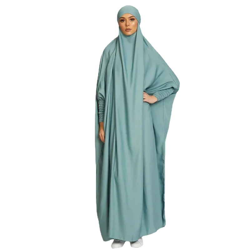 Ramadan Jilbab Muslim One Piece Prayer Dress Garment Women Khimar Hijab FullCover Hooded Abaya Dubai Niqab Islam Modest Djellaba