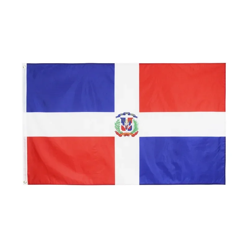 90X150CM Hanging Polyester Dominican Republic national Banner Outdoor Indoor Big Flag for decoration