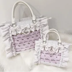 Borse da donna in stile giapponese Borsa a tracolla portatile elegante increspata Borsa da donna dolce e carina da donna Distintivo anime Ita-bag Cosplay