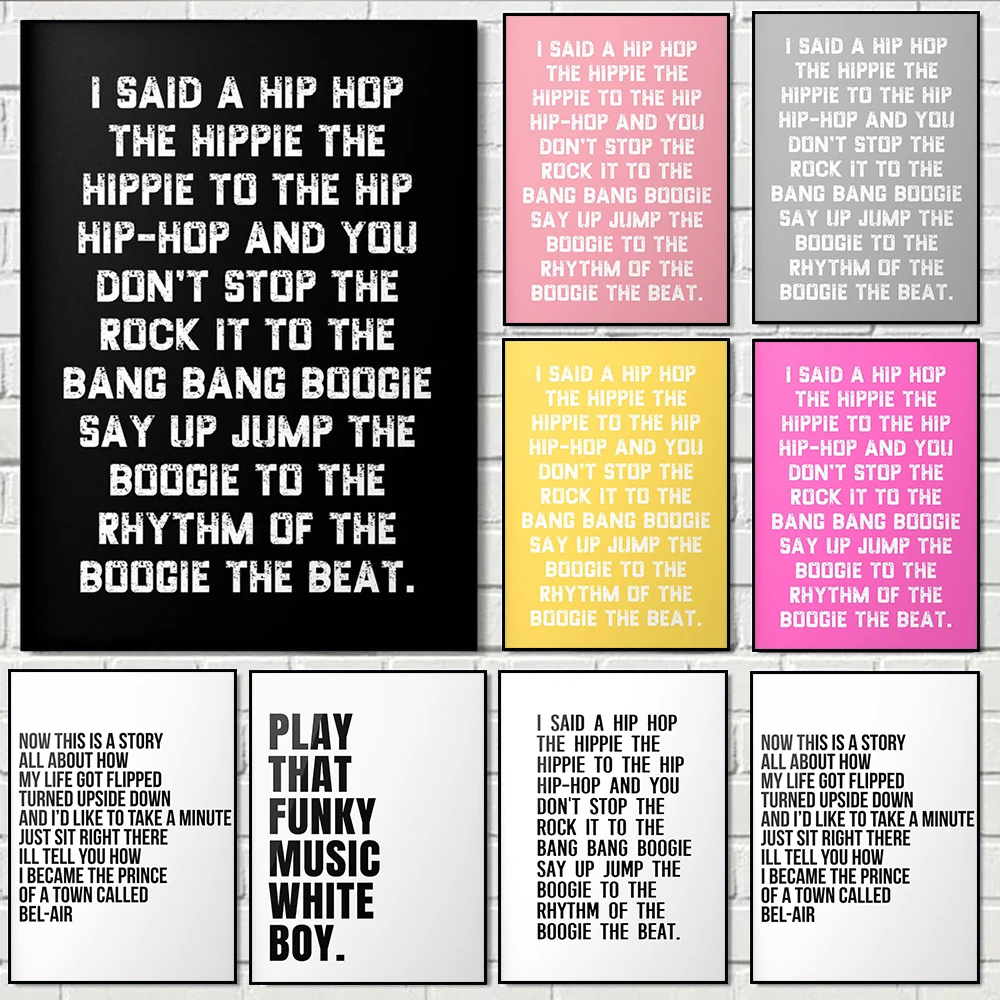 Pop music lyrics canvas wall painting print poster hip hop lyrics decoration mural now home room decor birthday gift Unframed
