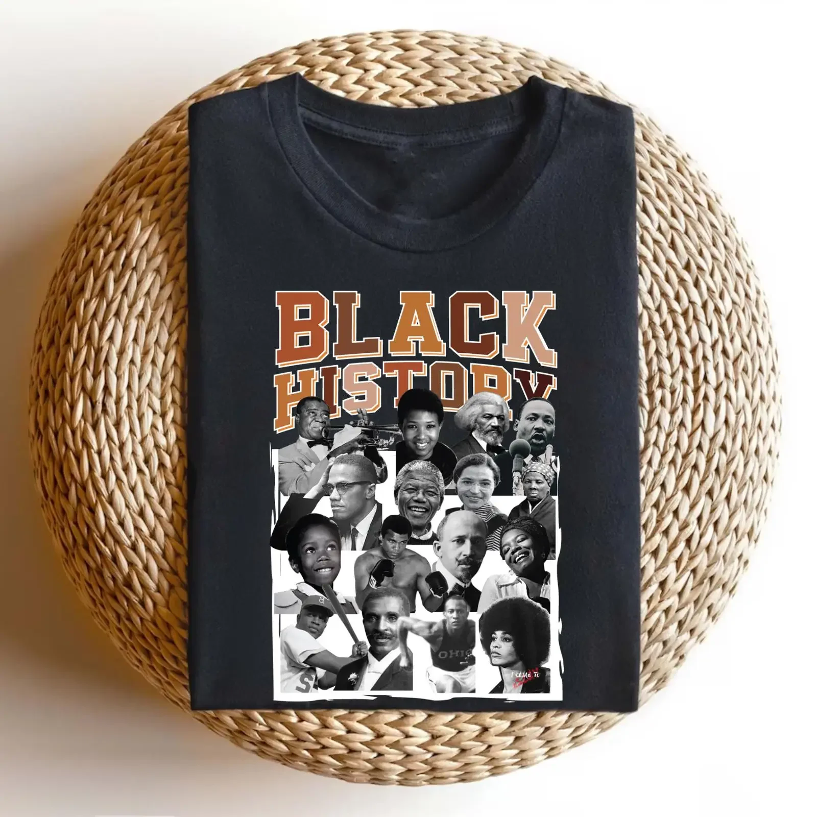 Black History Leaders T Shirt Melanin Empowerment vintage Washed homme graphic Breathable Top For Everyday Wear Casual Slightly