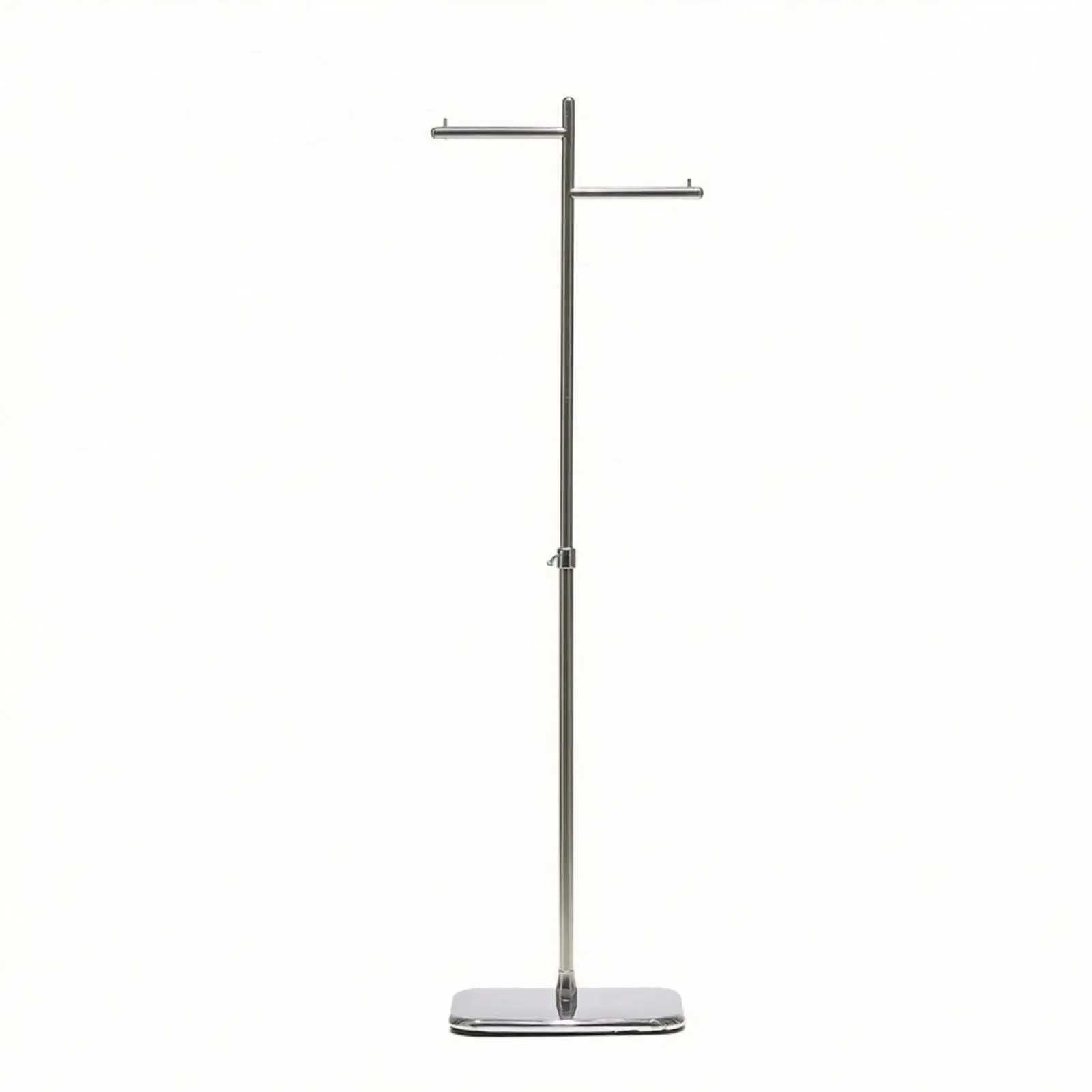 Floor Standing Clothing Display Rack for Live Broadcast Room Stainless Steel Clothes Hanger Stand with Weighted Base Adjustable