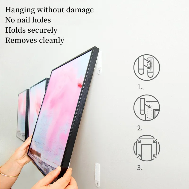 12 пар лент для подвешивания картин подлинные подвесные полосы среднего размера для рисунков без повреждений рамка и узор