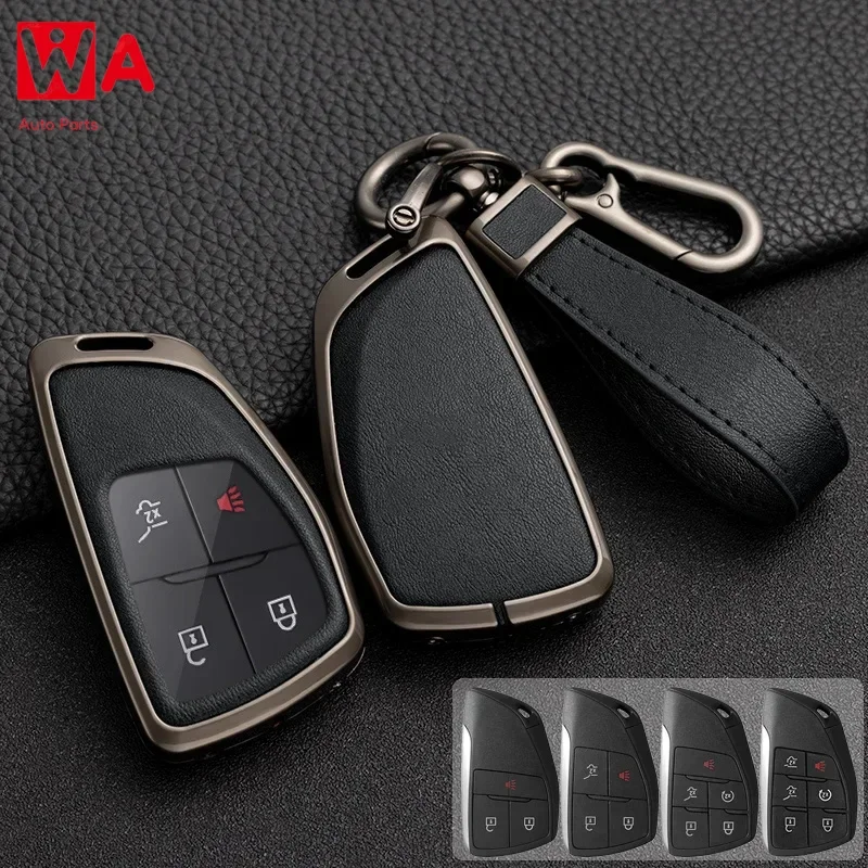 

For Chevrolet Tahoe Suburban GMC Yukon Buick ENVISION S Plus Avenir 2020 2021 2022 2023 Zinc Alloy Leather Car Key Case Cover