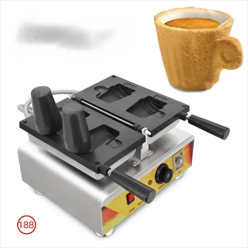 Takeaway Espresso Mug Biscuit Cookie Ice Cream Milk Tea Cup Waffle Maker Machine Edible Coffee Cups Making Machine