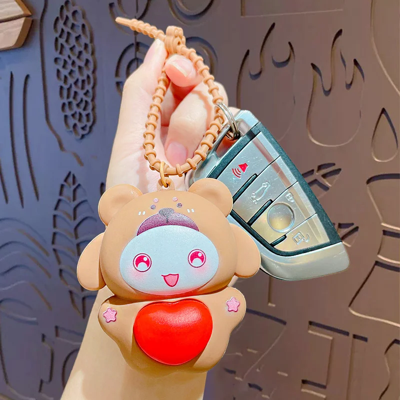 Cute Cartoon Love Squeeze Small Animal Decompression Key Chain Couple Backpack Pendant Small Gift Car Key Chain