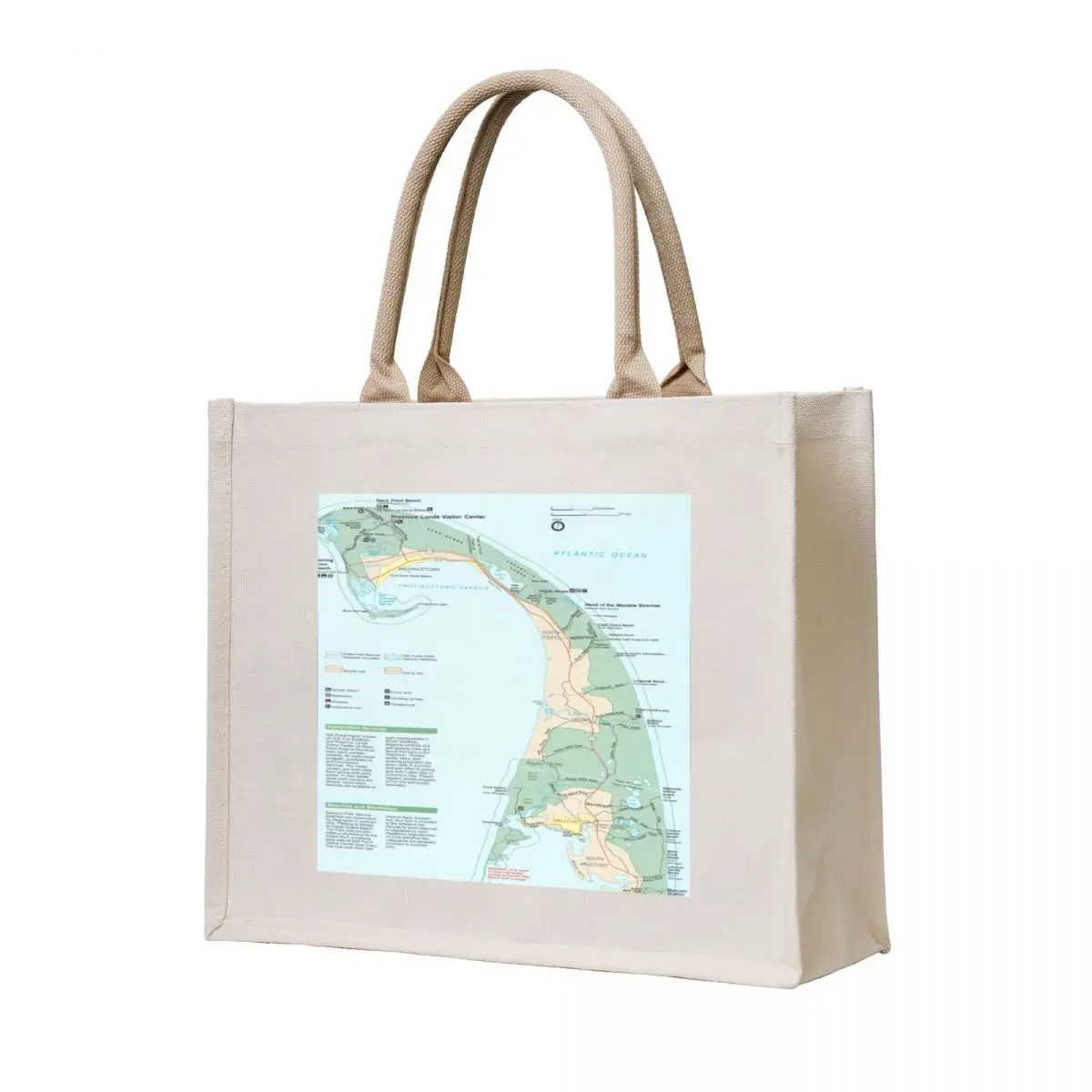 

Cape Cod National Seashore Map (1997) Massachusetts Beaches Atlas Tote Bag tote bag men large size bags