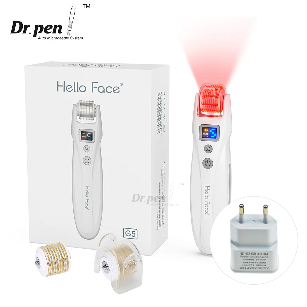 Derma Roller G5 Bio Roller EMS Microneedling Pen Machine LED Microcurrent Vibration Red Light Therapy For Hair Growth