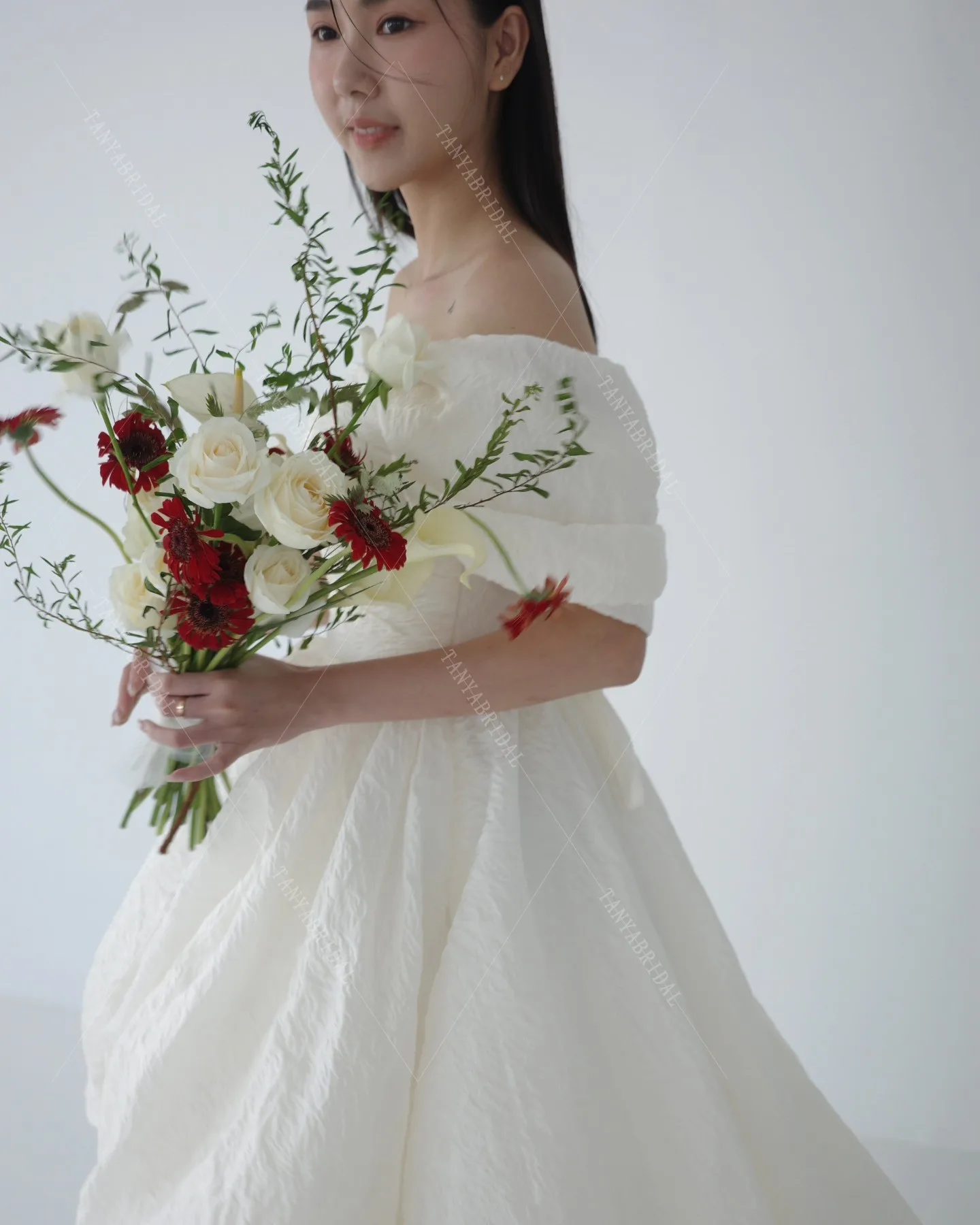 Robe de Mariée Personnalisée avec Lacets dans le Dos pour Patients Rêveurs, Vêtement pour Séance Photo, Haut et Bas, TSWD441