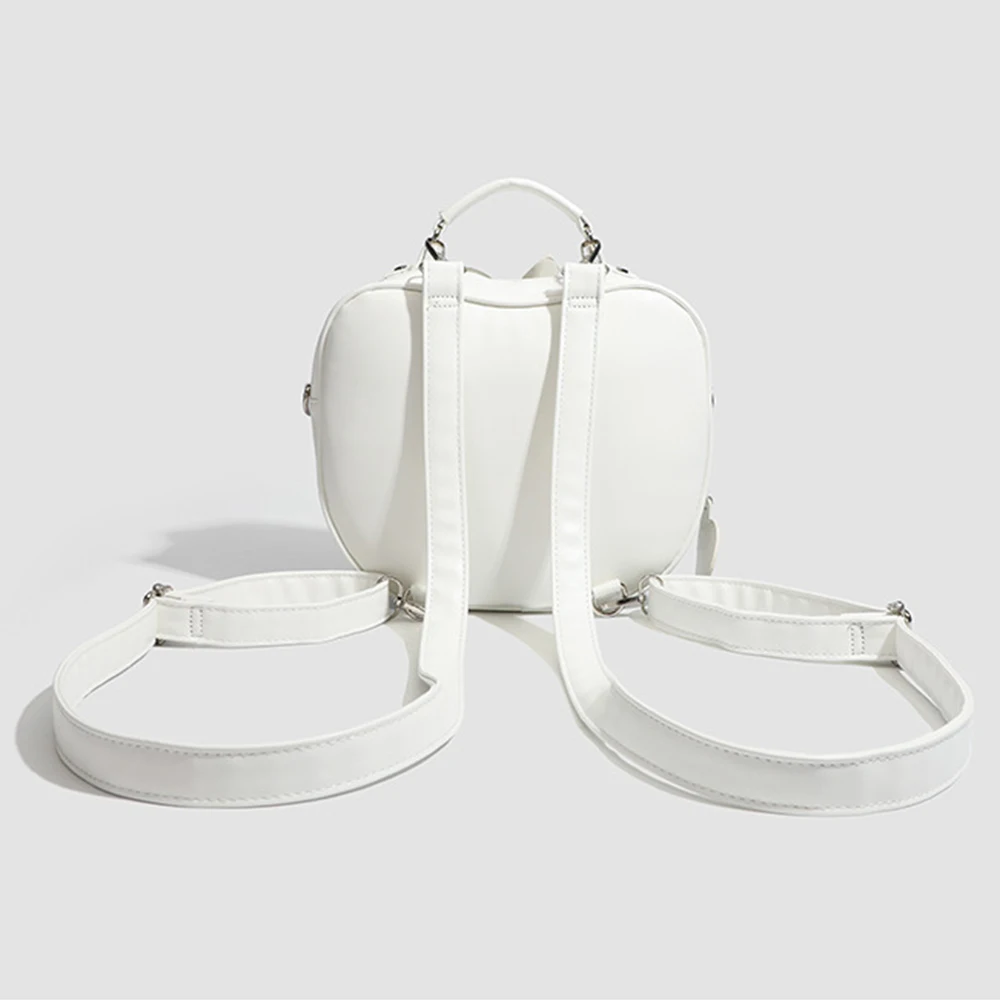 حقائب ظهر نسائية على شكل تفاحة من جلد البولي يوريثان الصلب، حقيبة كتف شفافة لعرض الدمية، سعة كبيرة، حقيبة مدرسية لطيفة للفتيات