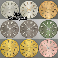 BLIGER 24.5mm Sunburst Women Watch Dial Hand Set White Gray Green Pink Gold Rose Gold Dial Fit NH05 Movement For Lady Watch