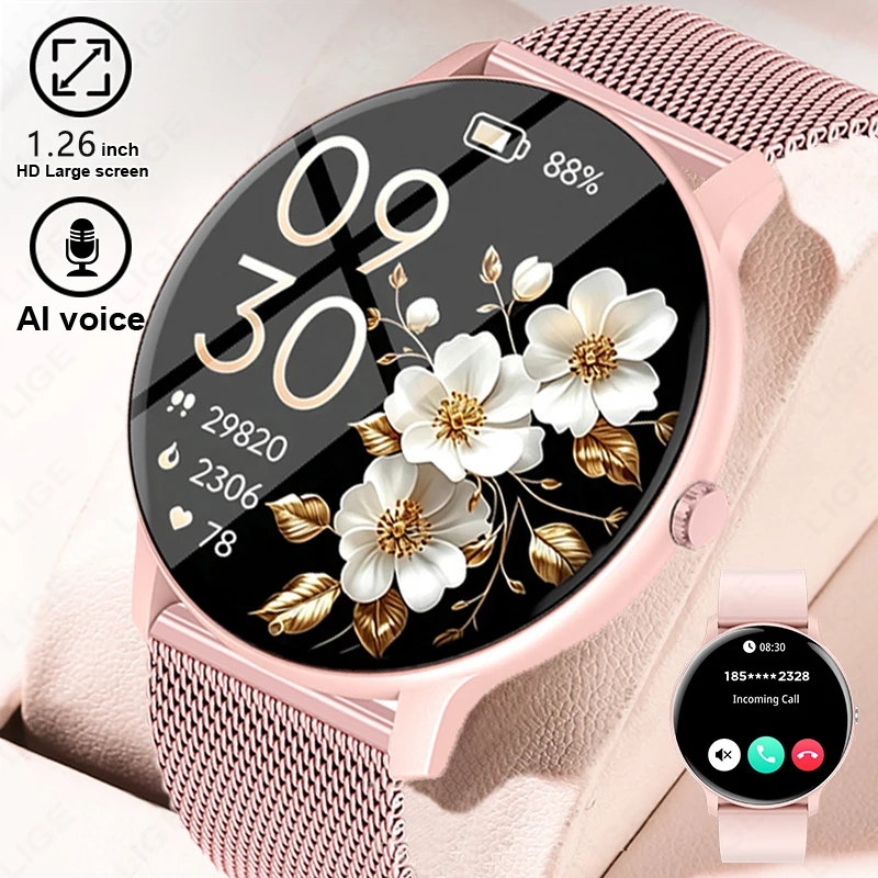 2026 Smart watch Women Health Monitoring IP68 Waterproof Multi-sports Modes Breath Training Bluetooth Call Smartwatch For Women