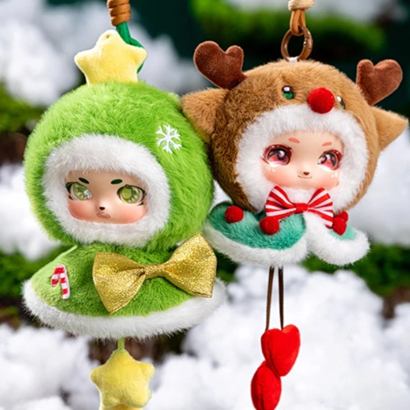 Porte-clés en peluche arbre de noël mignon pour fille, pendentif d'élan pour sac à dos, réveillon de noël, décoration de voiture de haute qualité, cadeau de noël
