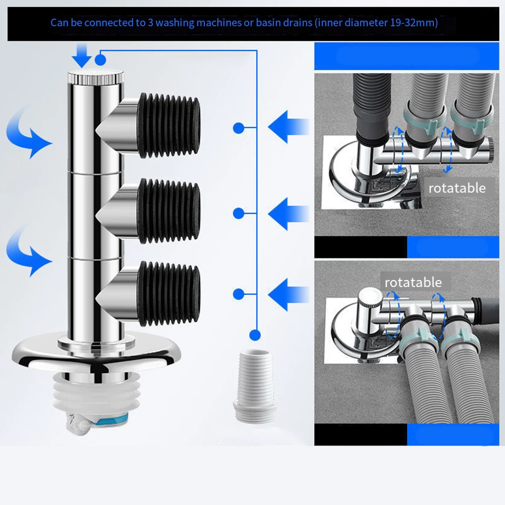 Washing Machine Drain Pipe Floor Drain Connector Joint Check Valve To Prevent Backflow For Pipe Diameter 32MM-46MM