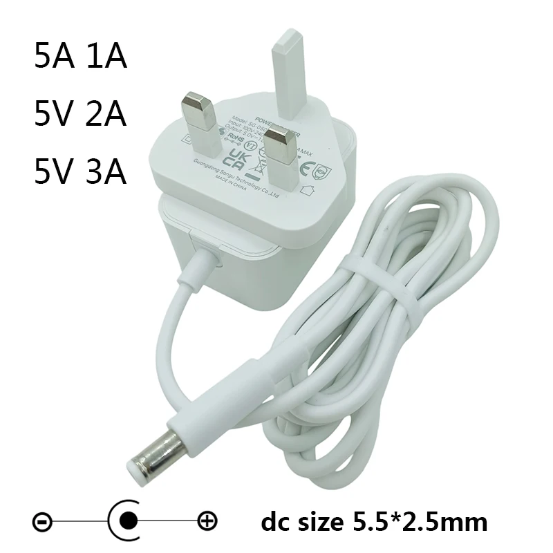 White Power 5V Power Supply UK White Source 5V 3A Power Supply White AC to DC 5V 1A Power Supply UK Plug 5V 2A UK Power Supply