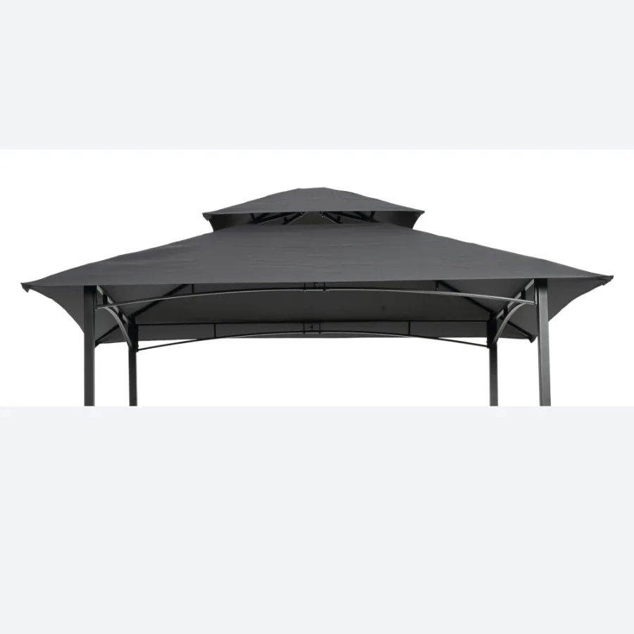 

8x5Ft Grill Gazebo Replacement Canopy Only NO Metal Structure Double Tiered BBQ Tent Roof Top Cover