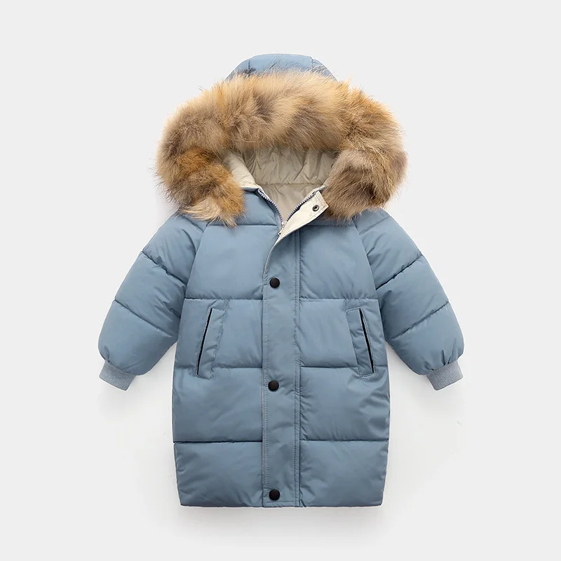 Winter Fashion Children Down Jackets Thick Teens Coats Warm Parkas Kids Clothes For 3-10 Years Boy Girl Big Fur Collar Outerwear