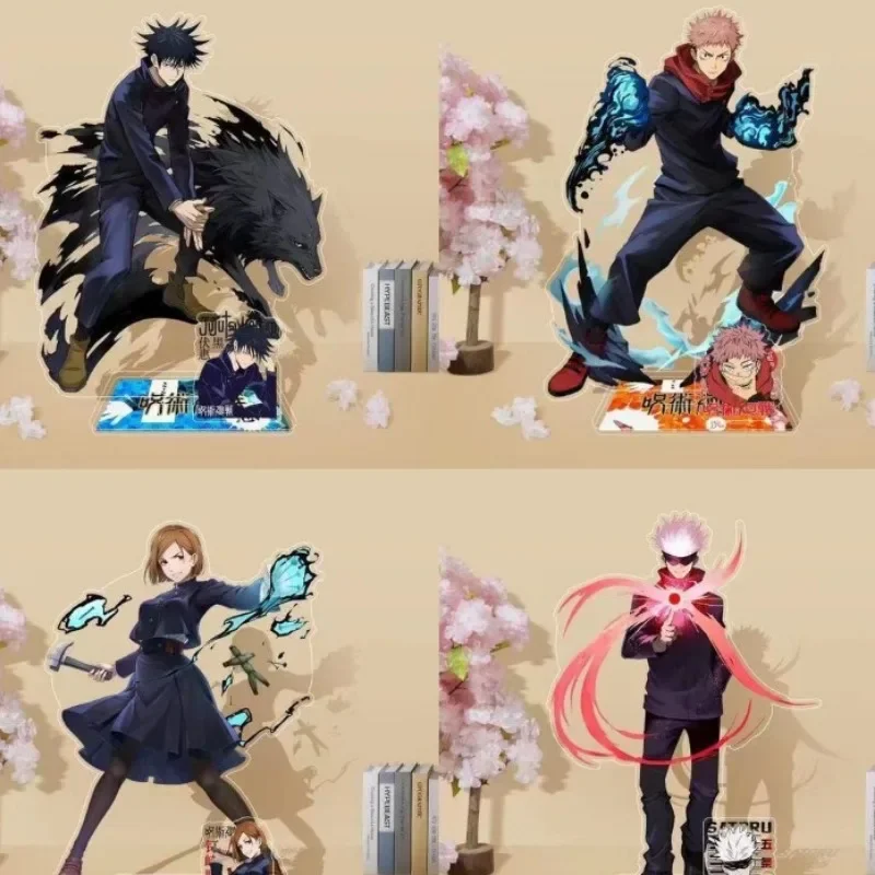 Spell Return Knotweed Gojo Satoru Cooler personalisierter transparenter Kartenhalter aus Acryl für den Schreibtisch, Schlafzimmer, modische dekorative Ornamente