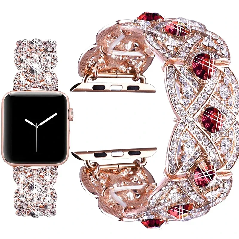 

Ремешок Алмазный для Apple Watch Ultra, металлический браслет для IWatch Series 9 8 7 6 SE 5 4 38 мм 40 мм 42 мм 44 мм 41 мм 45 мм