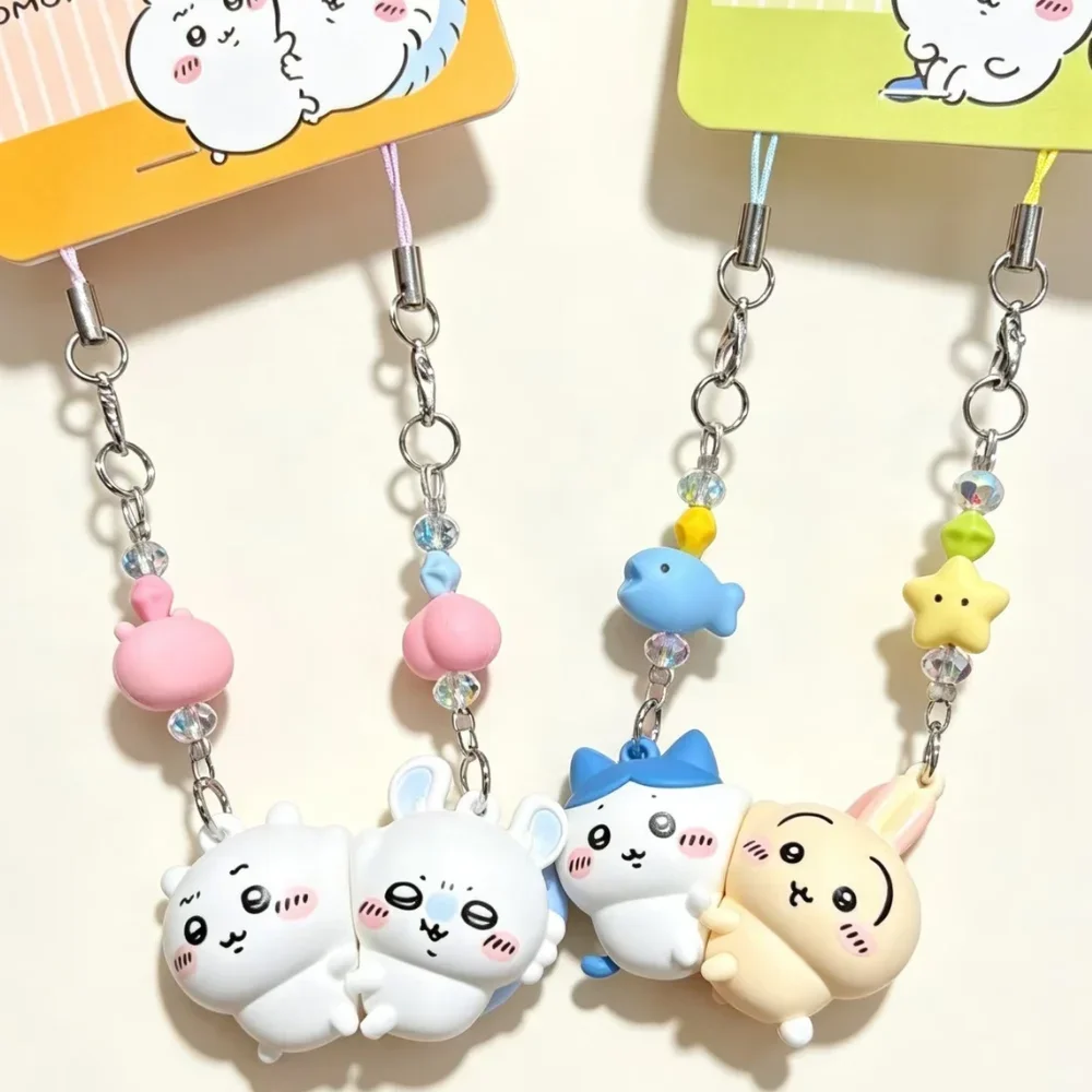 Anime Chiikawa Momonga Magnetic Keychain Thick Silicone Wear-Resistant Bag Charm Pendant Cute Distinctive Character Design Decor