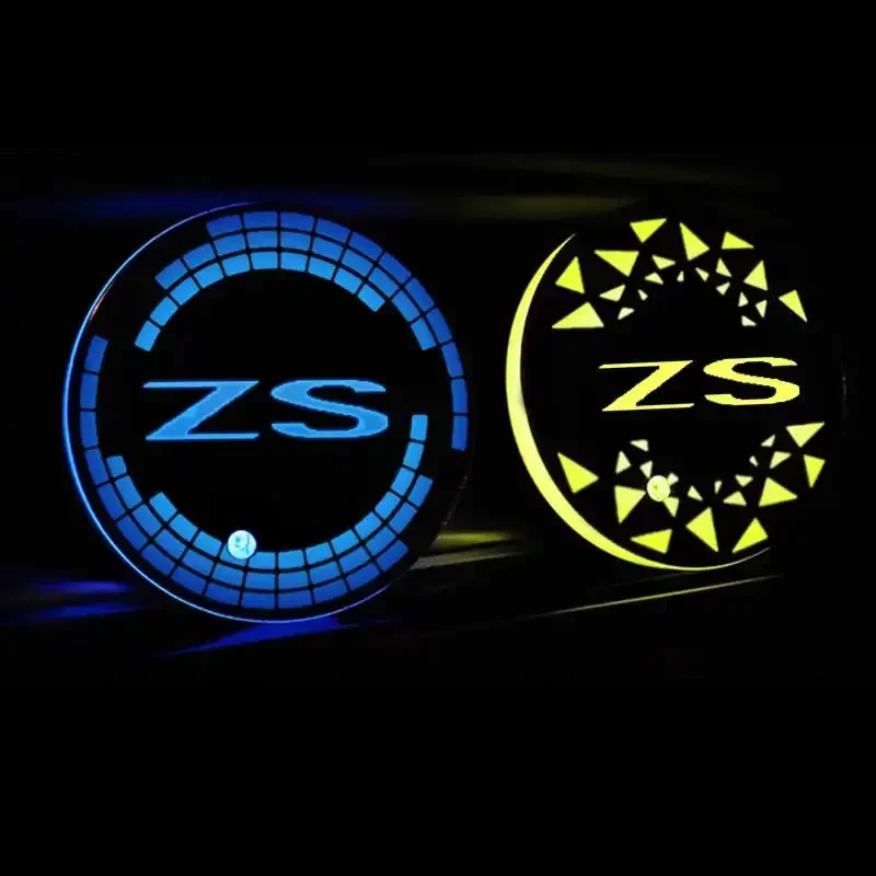 LED Car Water Coaster Smart Induction Luminous Water Cup Pad USB Charging Decoration for MG ZS