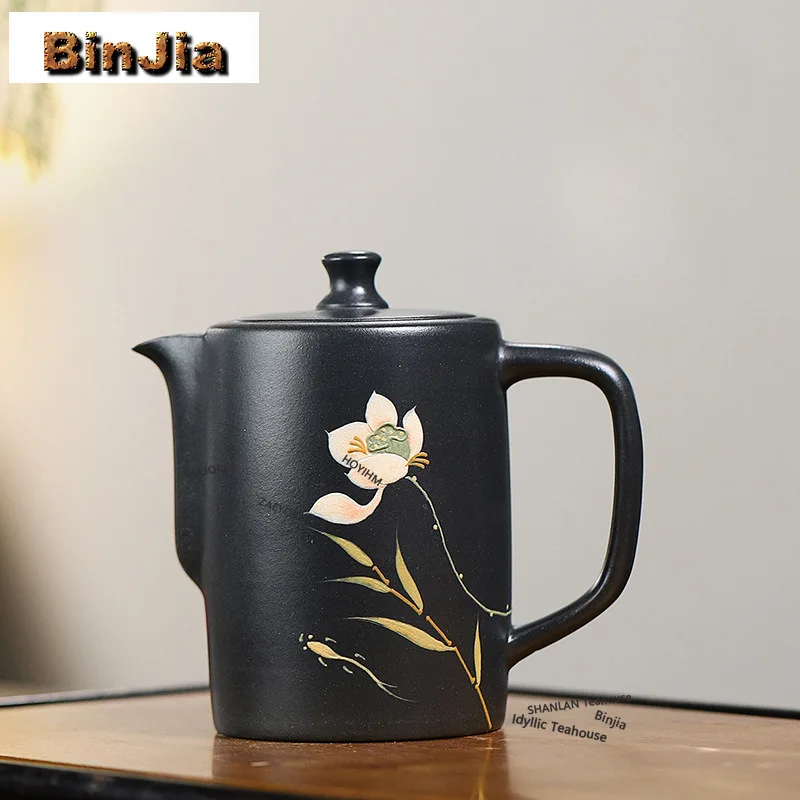 BAEJORIA 240ml Yixing Purple Clay Teapots Handmade Lotus Flower Pot Raw Ore Clivia Mud Kettle With Strainer Zisha Tea Set Craft
